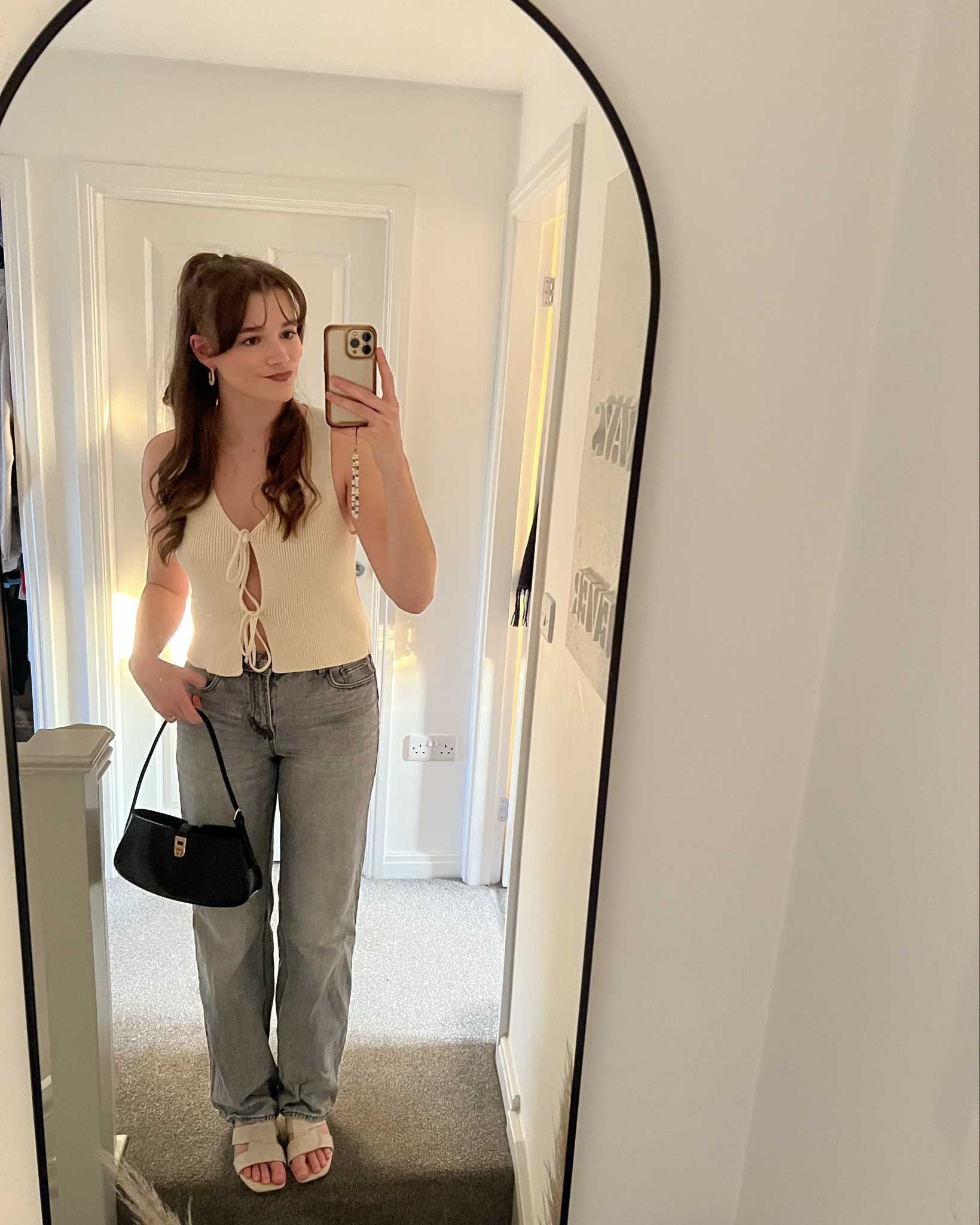 A little spring outfit for date night!! 

Easy to wear, covers up but is also a little bit revealing, perfect for spring when you add a cute jacket over the shoulders!! 

Stradivarius, H&M, asos, grey jeans, straight leg jeans, black shoulder bag, knotted waistcoat, easy outfits, highstreet outfit 

#LTKuk #LTKspring #LTKstyletip