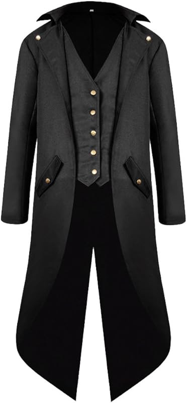 H&ZY Men's Steampunk Vintage Tailcoat Jacket Gothic Victorian Frock Coat Uniform Halloween Costum... | Amazon (US)