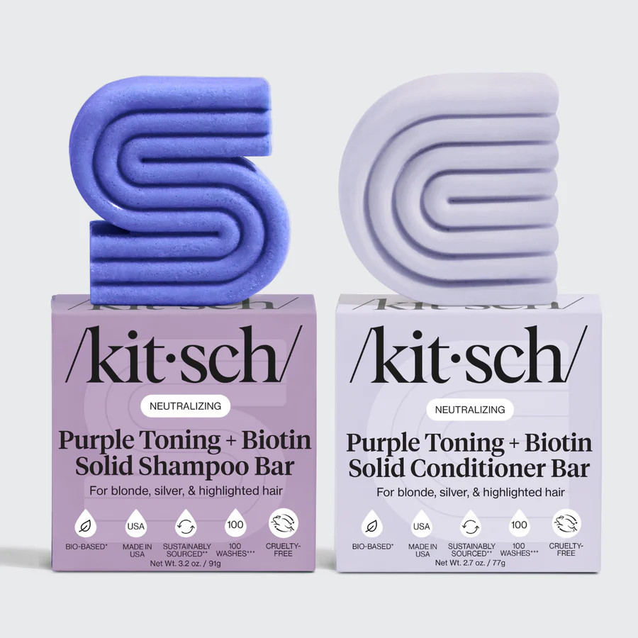 Purple Toning Shampoo & Conditioner Bar Combo for Color-Treated & Grey | Kitsch