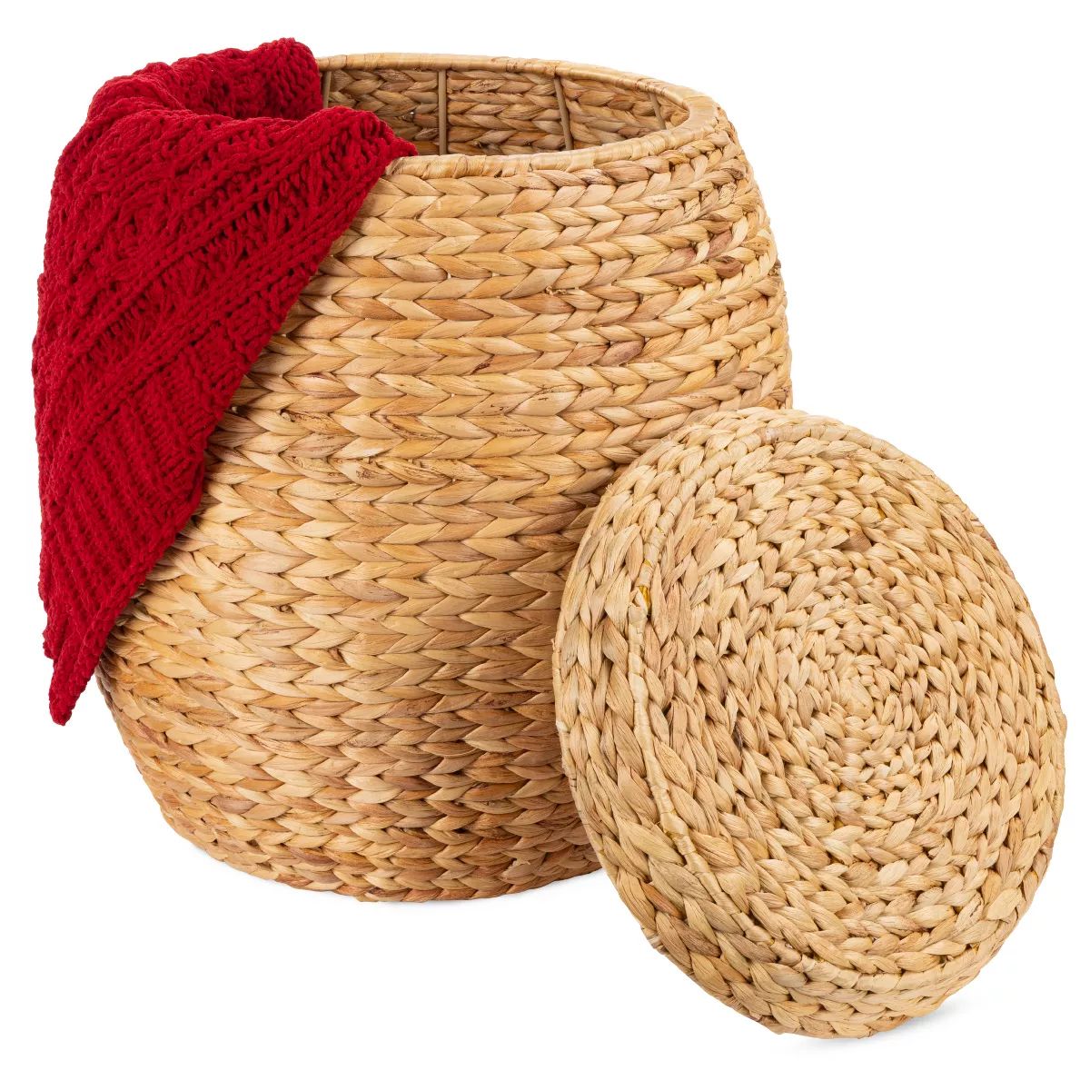 Best Choice Products Vintage Multipurpose Hyacinth Storage Organizer Tote Basket w/ Lid | Target