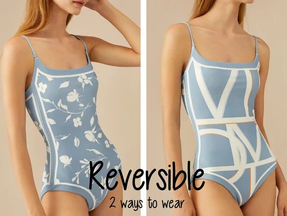 REVERSIBLE One Piece Swimsuit Swimsuit Bathing Suits Monokini | Etsy | Etsy (US)