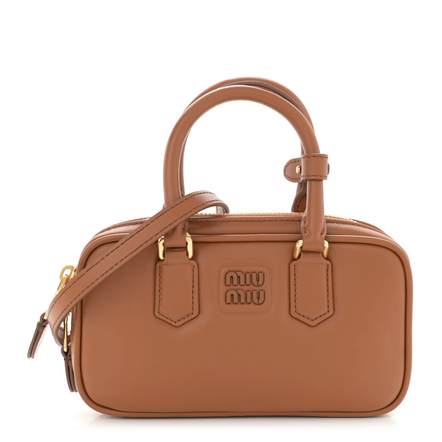Calfskin Mini Arcadie Top Handle Bag Cognac | FASHIONPHILE (US)