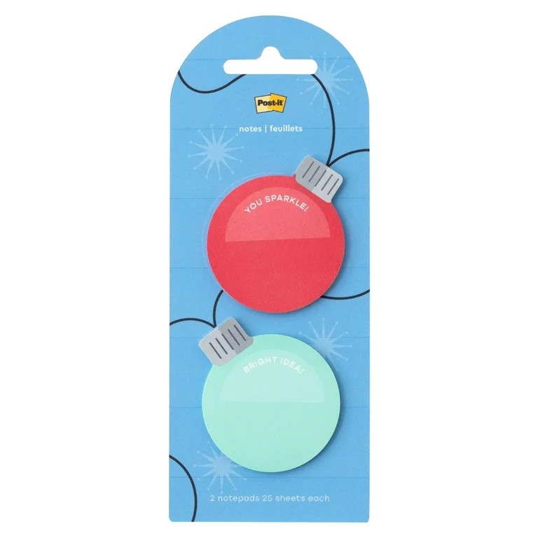 Post-it Jingle Notes, Ornaments, 1.9" x 2.1", 2 Pads | Walmart (US)