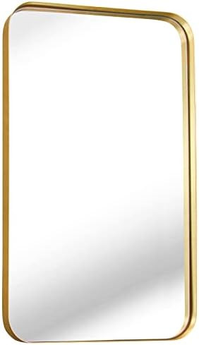 zenmag Gold Bathroom Mirror, 36"×24" Bathroom Mirror for Wall Rectangle Metal Framed Wall Mirror... | Amazon (US)