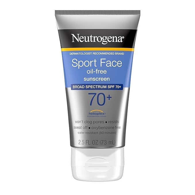 Neutrogena Sport Face Sunscreen SPF 70+, Oil-Free Facial Sunscreen Lotion with Broad Spectrum UVA... | Amazon (US)