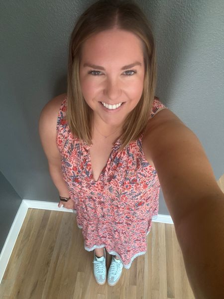 The weather here is starting to get so hot you don’t want clothes touching your body so time for loose fitting dresses. I love this dress and have it in a few prints because it’s so easy to wear. I paired it with my light blue adidas for a little interest and was ready for a casual day of errands and appointments  

#LTKFindsUnder100 #LTKShoeCrush #LTKMidsize