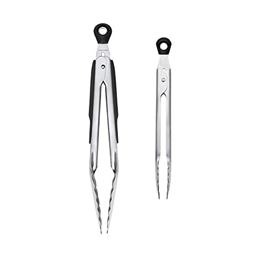 OXO Good Grips 2-Piece Tong Set, Silver | Amazon (US)