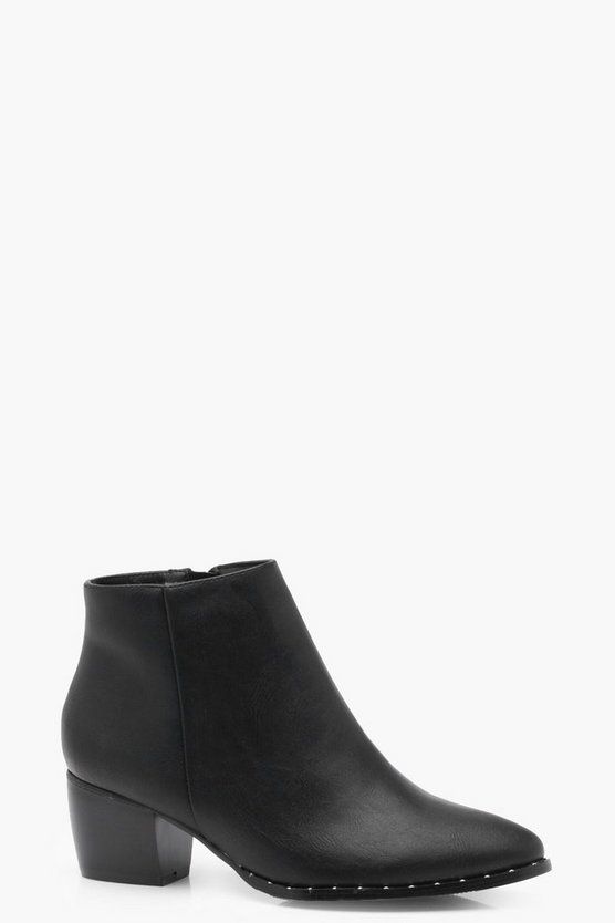 Evie Studded Pointed Western Boot | Boohoo.com (UK & IE)