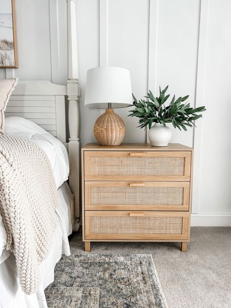 LOVING our new rattan nightstands from Amazon!

These neutral nightstands check all the boxes! 
Nightstand with Storage, beautiful natural nightstand, oversized nightstand, affordable nightstand, neutral nightstand, three drawer cabinet, bedside table, bedroom decor, woven table lamp, real touch artificial eucalyptus stems, faux green branch stems, artificial branch, ceramic vase, neutral woven throw blanket, oversized throw for end of the bed, natural knit blanket.

#target #amazon #bedroom

#LTKstyletip #LTKhome