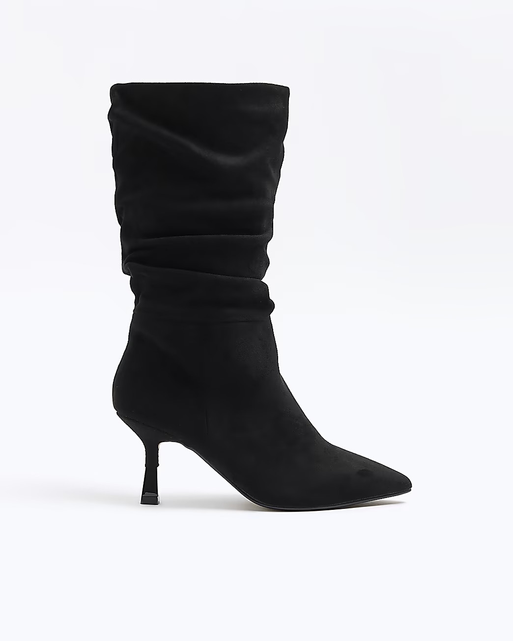 Black slouch heeled boots | River Island (UK & IE)