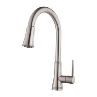 Transitional Single Handle Pull Down Sprayer Kitchen Faucet in Stainless Steel | The Home Depot