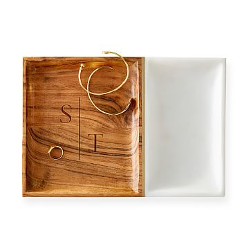 WOOD AND MARBLE VALET TRAY | Mark and Graham