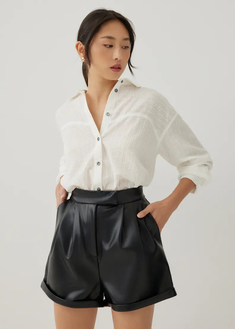 Andreia Faux Leather Shorts | Love, Bonito USA
