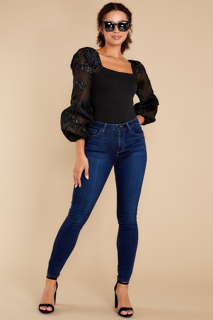 Magic Details Black Bodysuit | Red Dress 