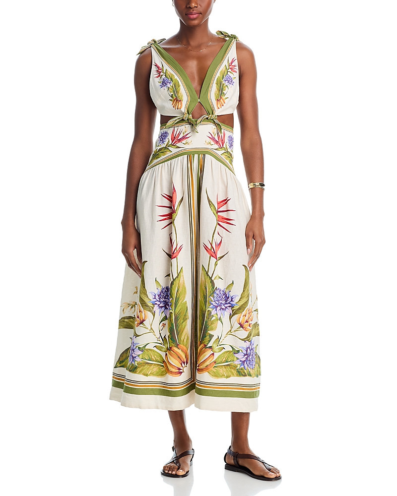 Farm Rio Tropical Scarf Sand Midi Dress | Bloomingdale's (US)