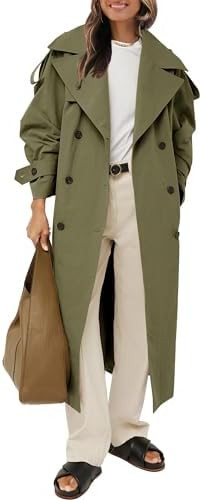 Farktop Oversized Double Breasted Trench Coat | Amazon (US)