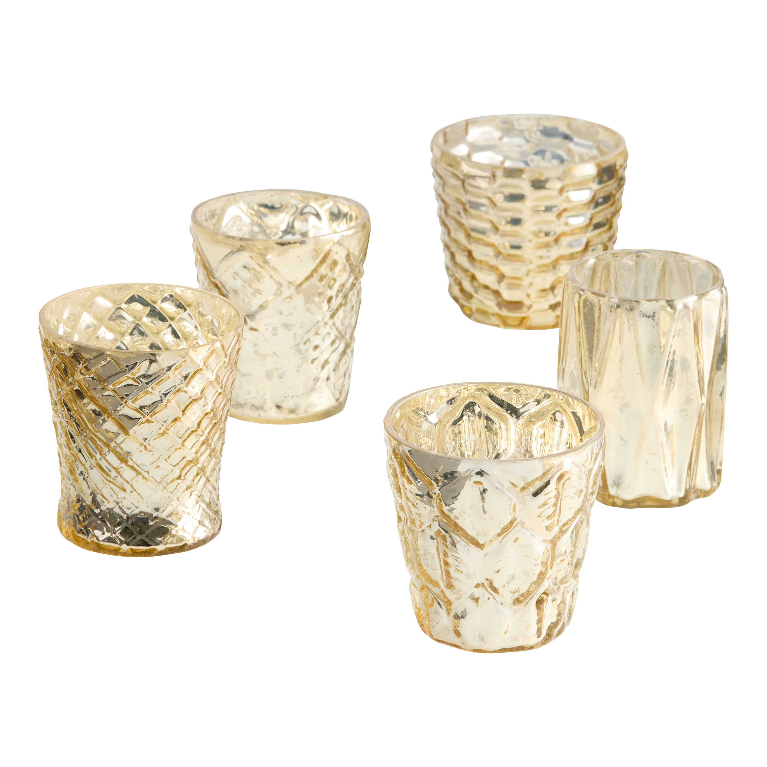 Mercury Glass Tealight Candle Holders Set of 5 | World Market