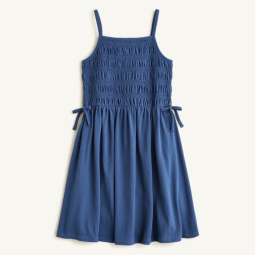 Girls' smocked cotton dress with bows | J. Crew US