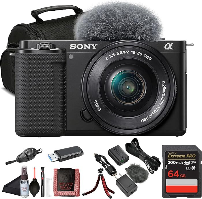 Sony ZV-E10 Mirrorless Camera Black with 16-50mm Power Zoom Lens (ILCZV-E10L) – 24.2 MP APS-C S... | Amazon (US)