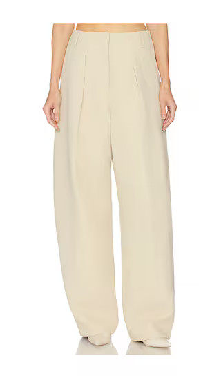 The Baggy Barrel Trouser in Very Heavy Crepe in Wheat | Revolve Clothing (Global)