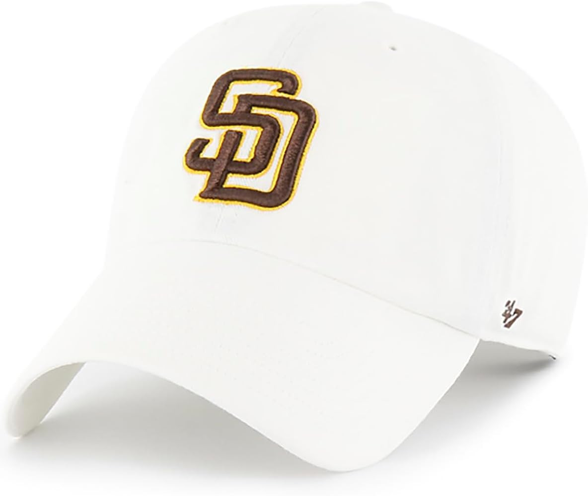 47 San Diego Padres White Team Color Logo Primary Logo Clean Up Adjustable Strap Hat Cap, Adult O... | Amazon (US)