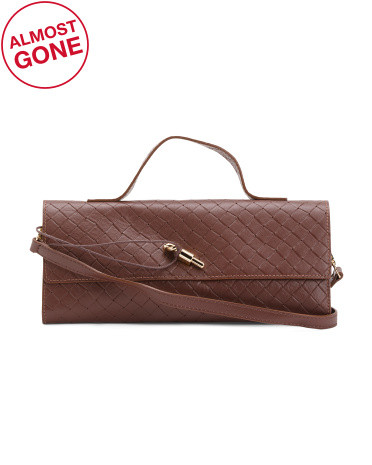 Leather Woven Clutch | TJ Maxx