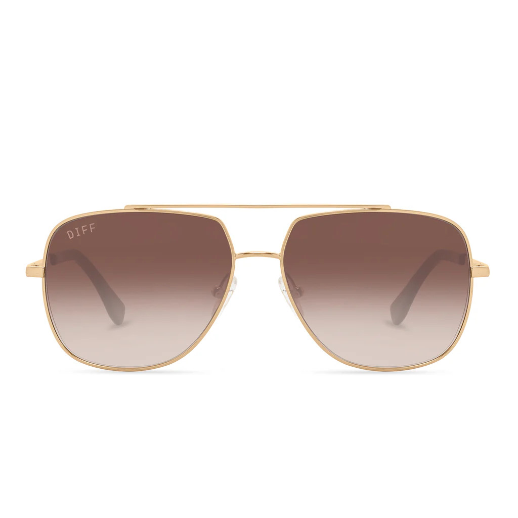 JORDYN - GOLD + BROWN GRADIENT SUNGLASSES | DIFF Eyewear