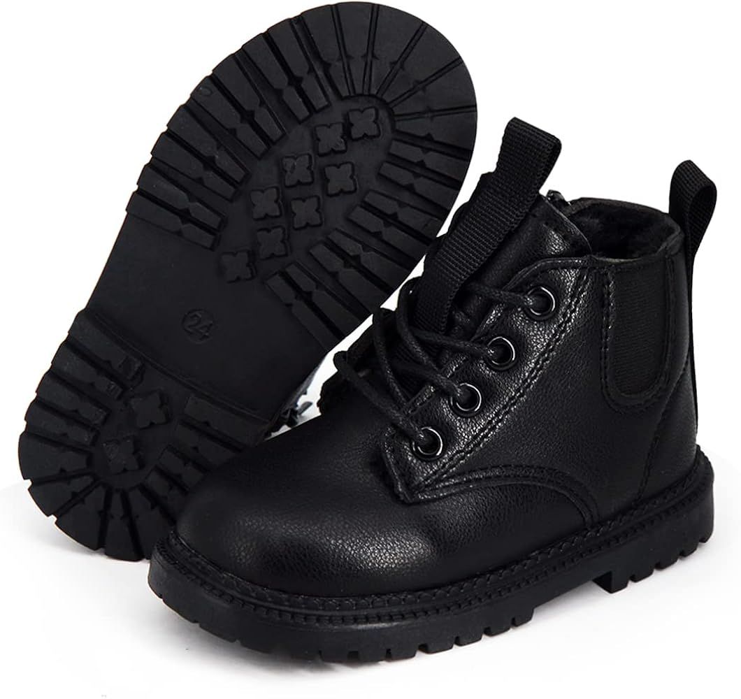 CAKOPEN Kids Boots Boy's Girl's Winter Warm Add Cotton Outdoor Non-Slip Waterproof Boots Toddler Hik | Amazon (US)
