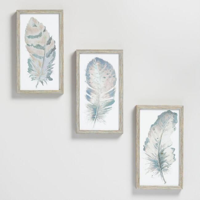 Blush Feathers by Patricia Pinto Wall Art Set of 3 | World Market