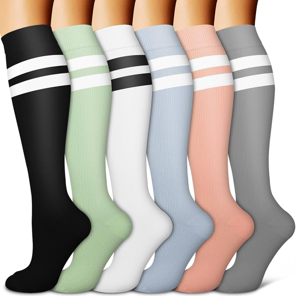 BLUEENJOY Copper Compression Socks for Women & Men (6 pairs) - Best Support for Nurses, Running, ... | Amazon (US)