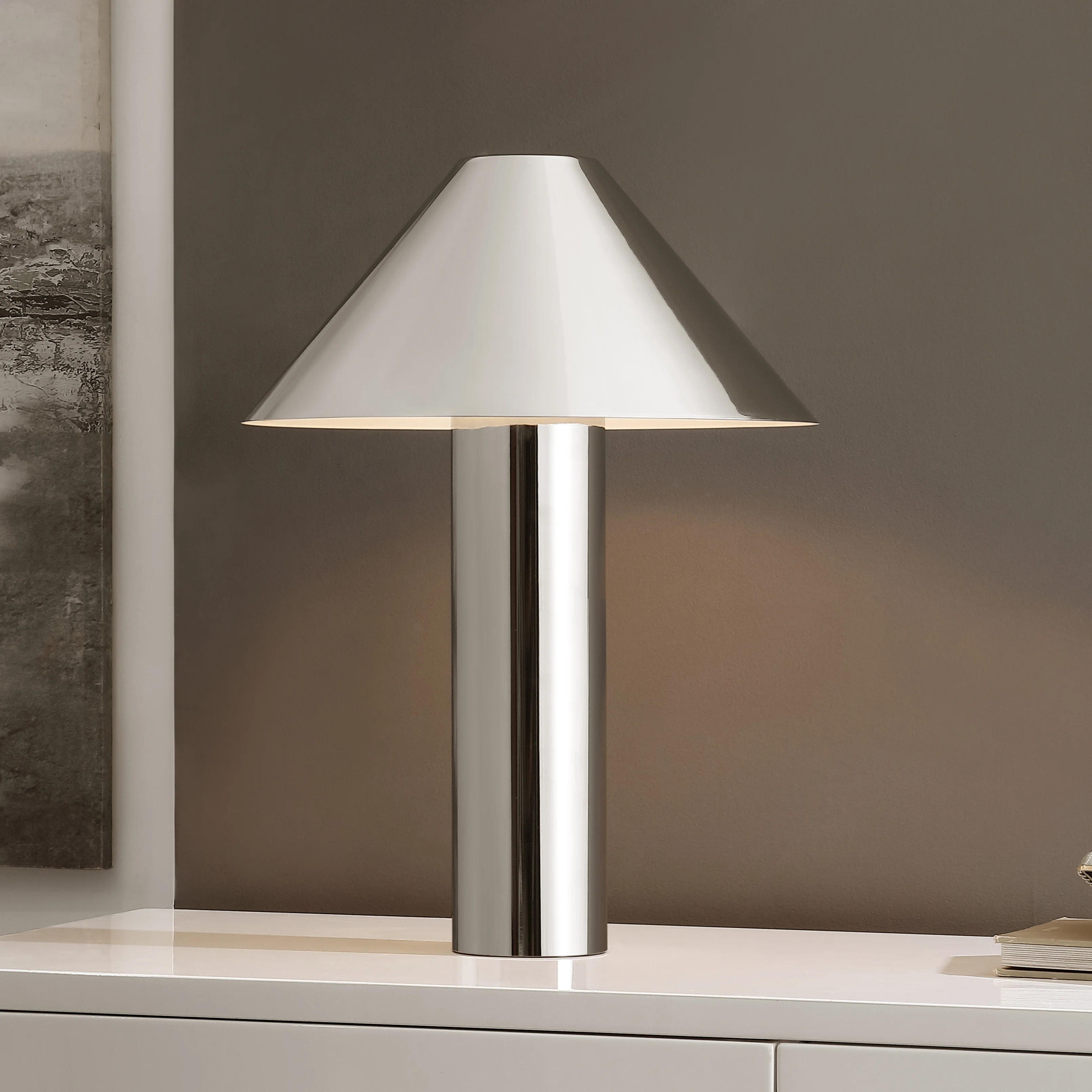 Cheri 20.5 Inch Chrome/White Metal Table Lamp | Wayfair North America