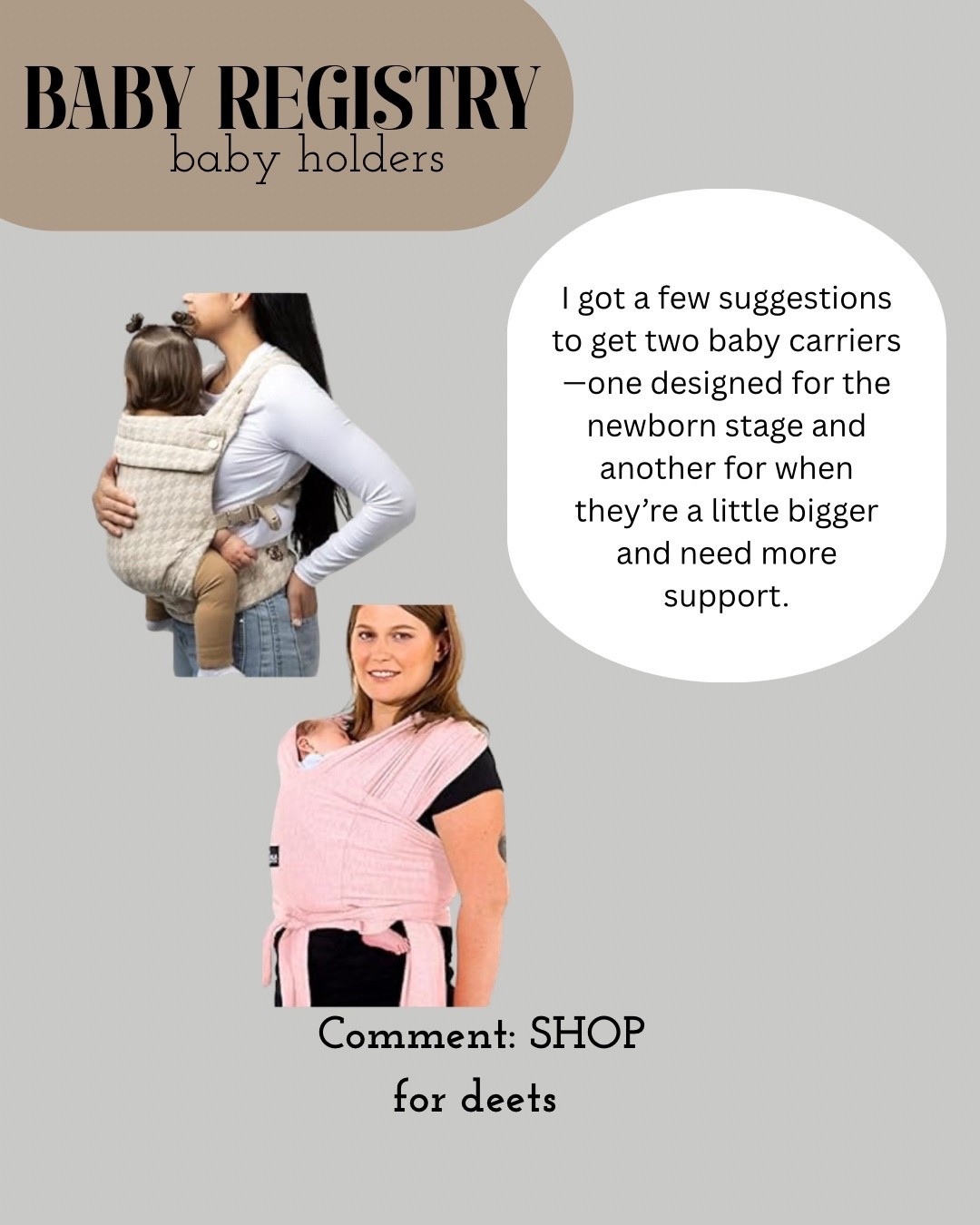 Baby registry — holders and carriers 

#LTKmomlife #LTKBaby #LTKGiftGuide