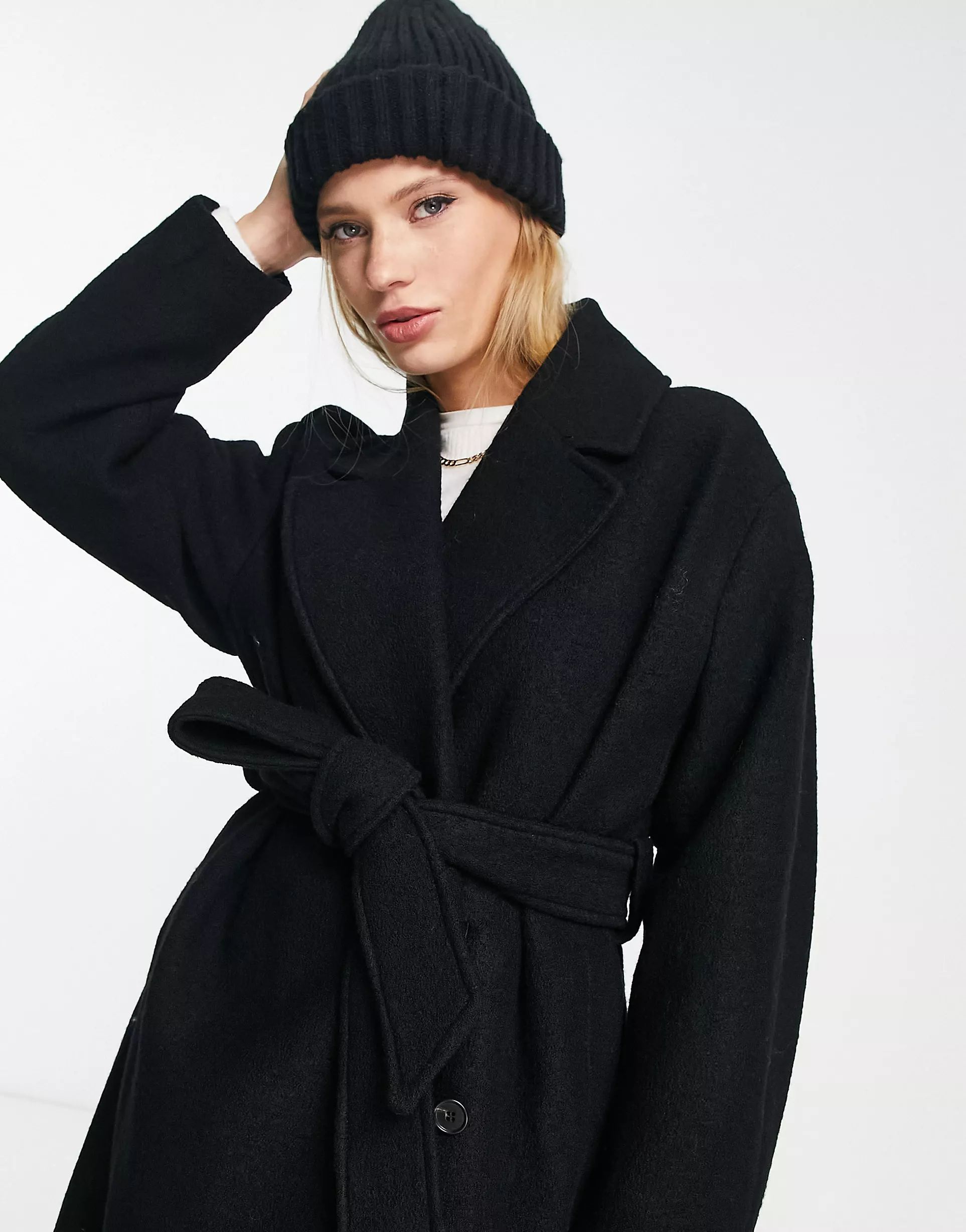 & Other Stories belted wool coat in black | ASOS (Global)