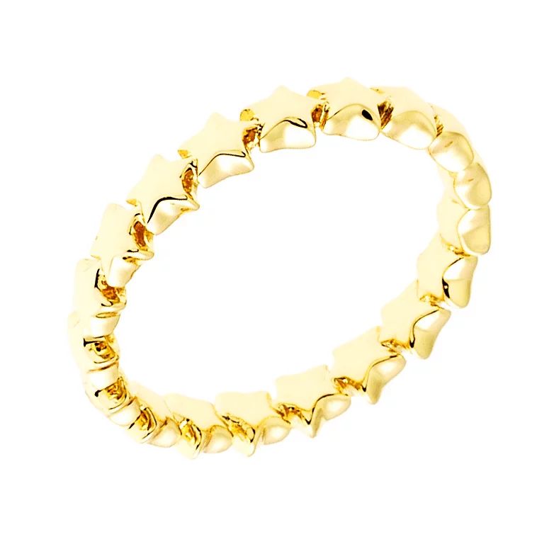18k Yellow Gold Plated Stackable Star Fashion Ring - Walmart.com | Walmart (US)