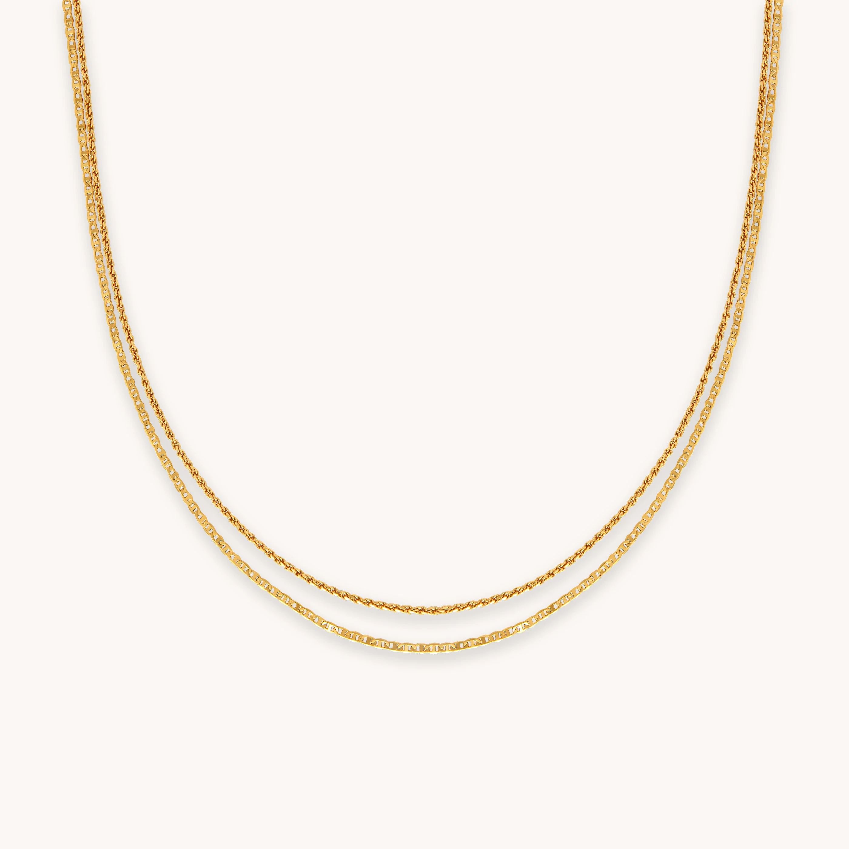 Double Chain Gold Necklace | Astrid & Miyu Necklaces | Astrid and Miyu