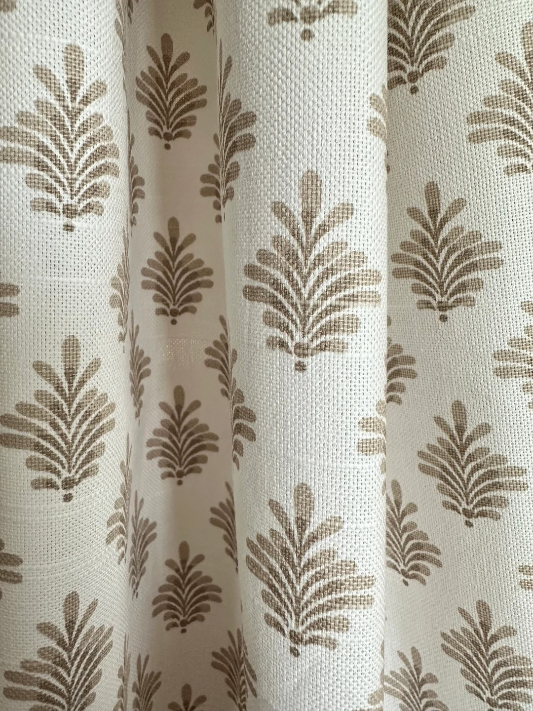 USA Curtains, Dyann Block Print Cotton Slub (linen-appearance) in Spice (pink hue), Cafe Kitchen ... | Etsy (US)