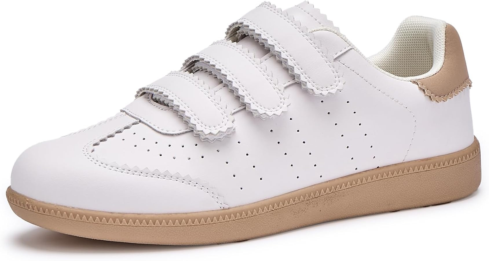 Sneakers for Women Lightweight Tennis Shoes Fashion Vegan Leather Hook & Loop Sneakers Non-Slip W... | Amazon (US)