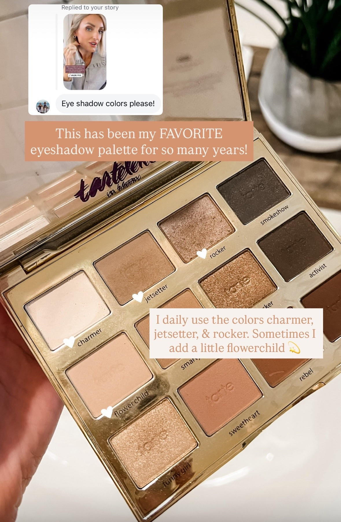 My all-time favorite eyeshadow palette! I truly cannot quit the tartelette in bloom palette! I use the colors charmer, rocker and jetsetter every day and I cannot recommend this enough! This would make a great gift as well! Loverly grey, makeup, eyeshadow, tarte 

#LTKBeauty #LTKGiftGuide