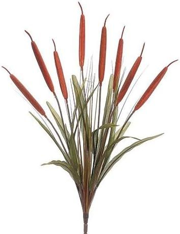 Artificial Cattail Grass Bush in Brown and Green - 26" Tall | Amazon (US)
