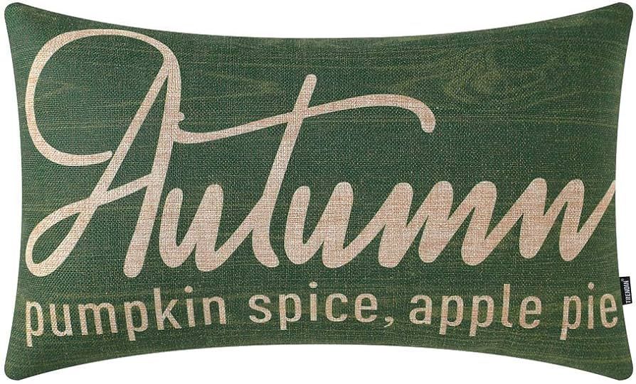 TRENDIN Farmhouse Fall Pillow Cover 20x12 inch Word Green Autumn Throw Pillow Cover for Autumn De... | Amazon (US)