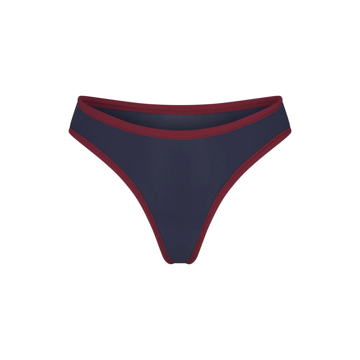 CONTRAST TRIM DIPPED FRONT THONG | SKIMS (US)