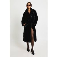 boohoo Women's Premium Maxi Faux Fur Coat in Black | Size: 12 | Plastic | boohoo (US & Canada)