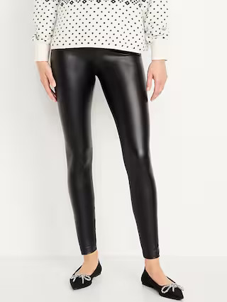 High-Waisted Faux Leather Leggings | Old Navy | Old Navy (US)