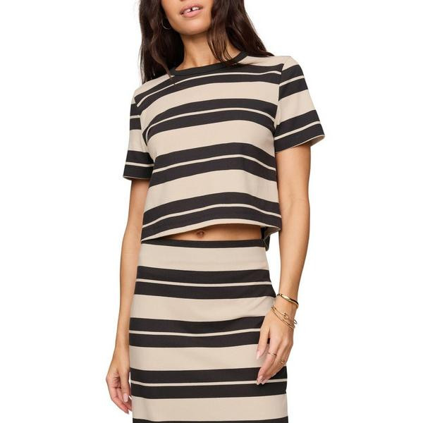 Women's Z Supply Stellan Striped Crop Top XLarge Ash Black | Scheels Sports