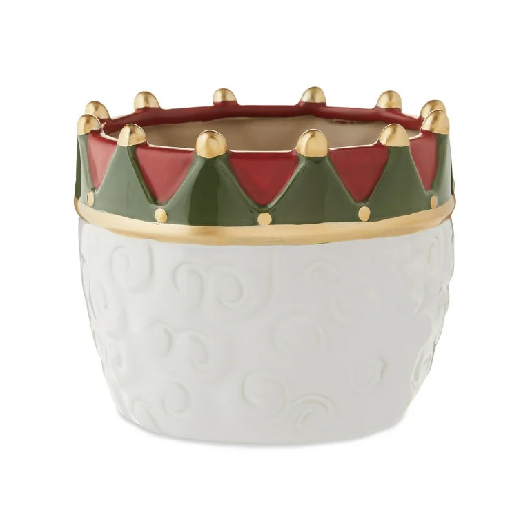 Ceramic Nutcracker Decorative Pot Christmas Decoration, Multicolor, 3.75", by Holiday Time | Walmart (US)