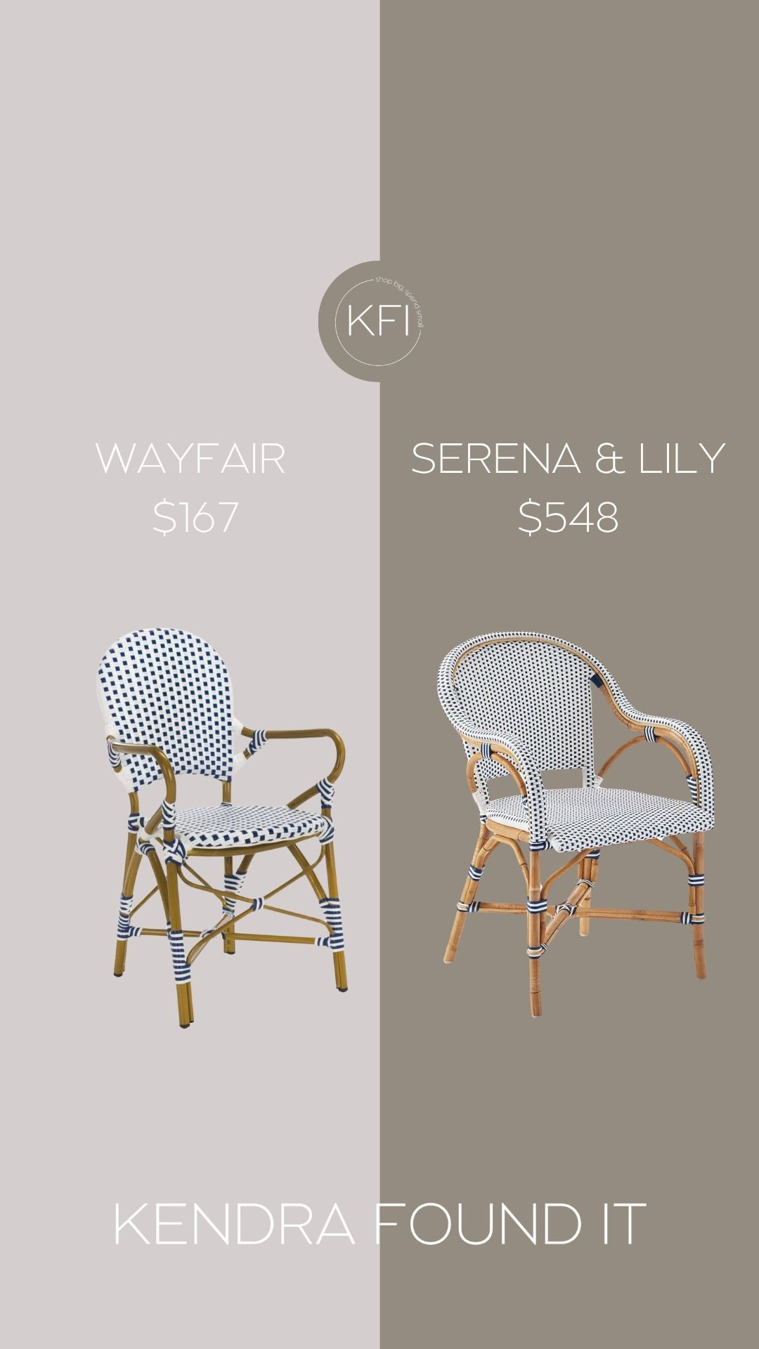 If you love the look of the Serena and Lily Outdoor Riviera Dining Chair but can’t stomach the $548 price tag—this one’s for you. I found a beautiful lookalike on Wayfair for just $167, and it delivers the same classic French bistro charm with coastal vibes that never go out of style.

This Serena and Lily Outdoor Riviera Dining Chair dupe is perfect for your patio, balcony, or even a small apartment terrace. It’s an affordable way to get that airy, designer outdoor look while staying within your budget. I’m all about creating stylish spaces that feel elevated and approachable—and this chair proves you don’t need to spend a fortune to do it.

Whether you're decorating your backyard, sprucing up a tiny patio, or just love a good home deal, this chic dupe is one of my favorite recent finds.

You can shop everything I share at www.kendrafoundit.com — your go-to for high style without the high prices. 

 #LTKSeasonal #LTKHome #LTKSaleAlert