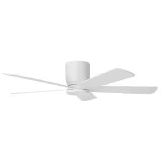 Britton 52 in. Integrated LED Indoor Matte White Ceiling Fan with Light Kit and Remote Control | The Home Depot