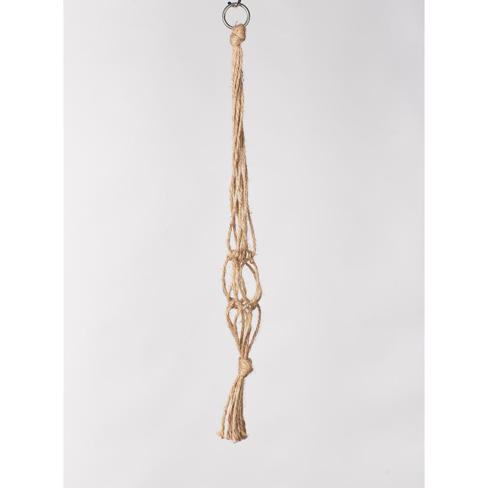 Primitive Planters 18 in. Natural Mini Jute Plant Hanger | The Home Depot