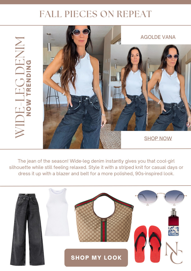 Fall Pieces on Repeat - I am sucker for wide leg denim and the Agolde Vana are at the top of my list.  I have them in this black wash and a blue wash, they are that good!

Nicole Colee, Revolve, Saylor, The Great, Suede Romper, Fall Fashion, Fall Outfit, Miu Miu, Loafers, Barn Jacket, Canvas Jacket, Gucci Bag

 

 #LTKSeasonal #LTKStyleTip #LTKShoeCrush
