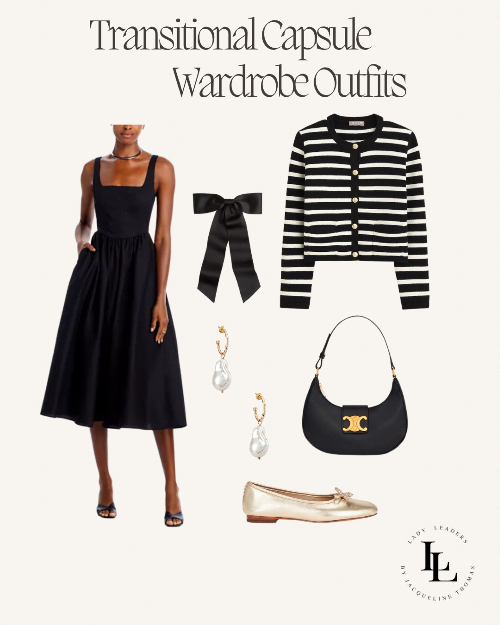 Transitional capsule wardrobe outfit! Perfect for an early fall day. 

🏷️ Neutrals, black and white,  ballet flats

#LTKSeasonal #LTKstyletip